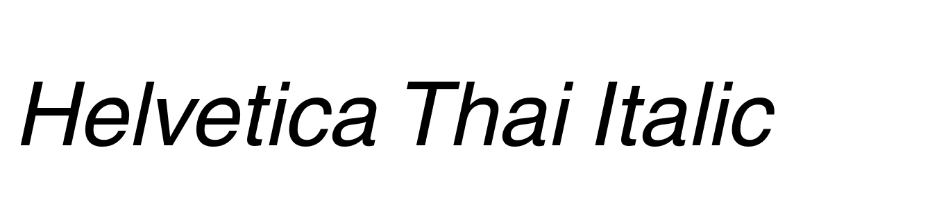 Helvetica Thai Italic